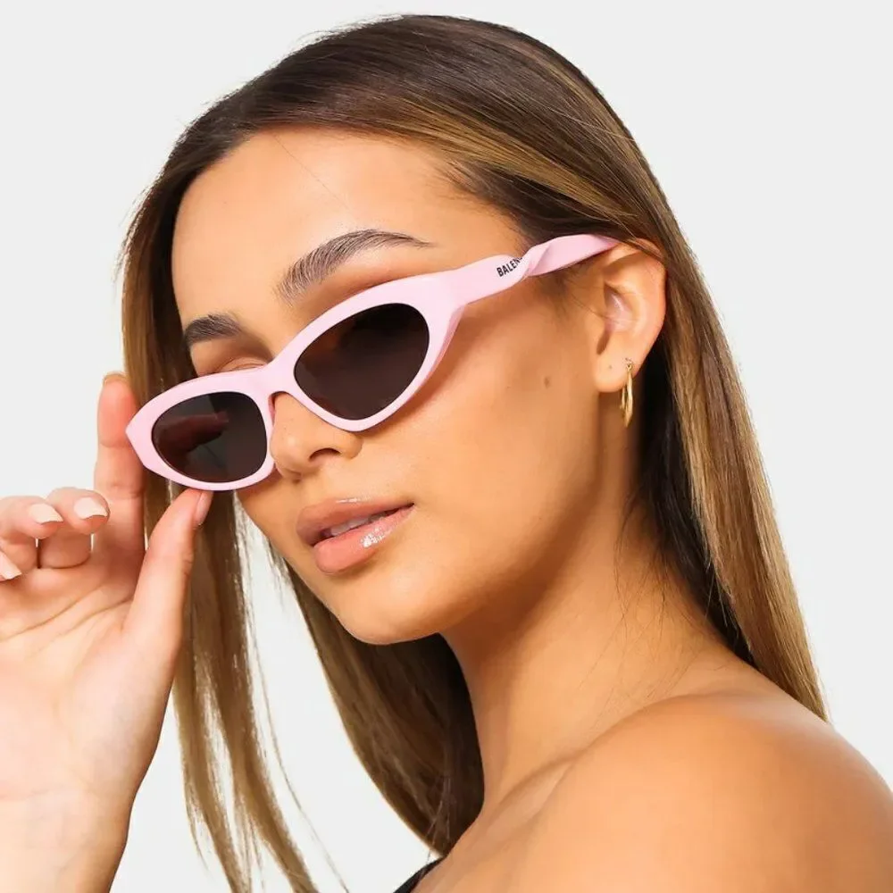 SALE! NEW Balenciaga BB0207S 004 Pink Brown Cat Eye Women Sunglasses BARBIE